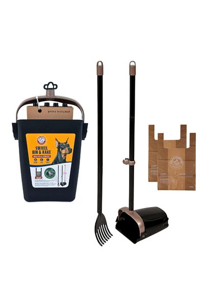 Arm&Hammer Swivel Bin and Rake All Surface Dog Poop Scooper 33.02 x 20.95 x 12.06 cm