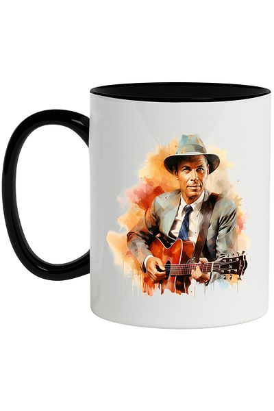 StoryGift Romania Mug With Frank Sinatra, Famous Singer, Artist, Music, Multicolor 330 ml, Wax, With