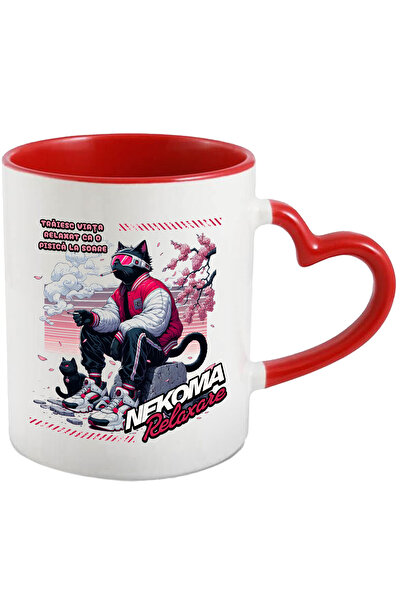 StoryGift Romania Cana Pisica Cu Ochelarii De Soare Relaxare Nekoma. , 330ml,...