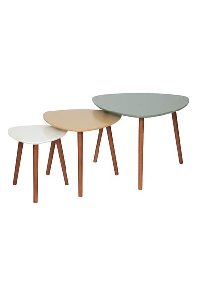 Atmosphera 3-Piece Mileo Vegetal Nesting Table 9.5 x 65.5 x 68.2 cm