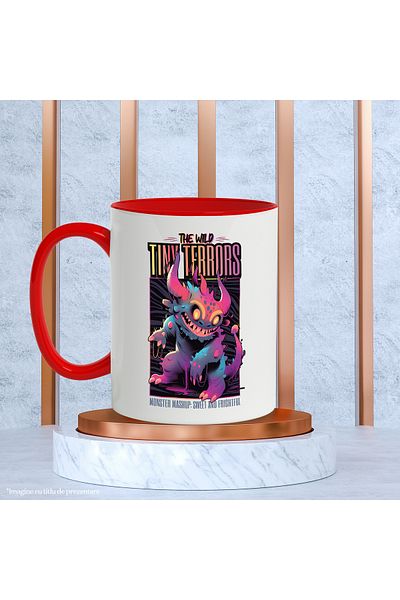 StoryGift Romania Mug With Message In English The Wild Tiny Terrors, Monster, Multicolor 330 ml, Wax, With ,STG.