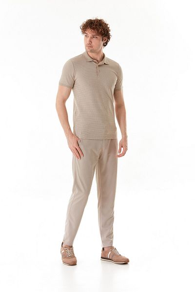 Fulla Moda Buttoned Jogger Trousers with Tie Waist