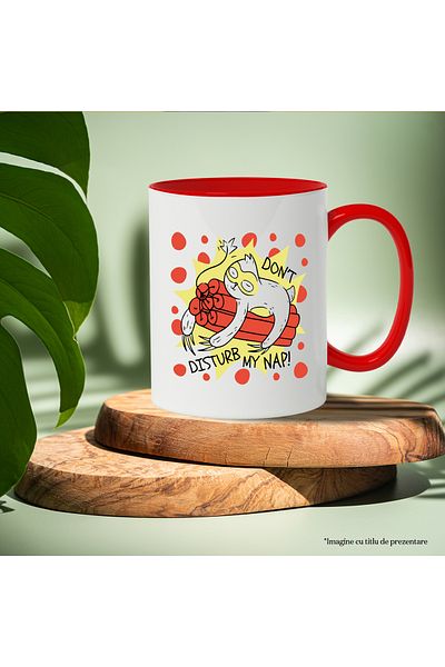 StoryGift Romania Mug With English Message Don't Disturb My Nap, Lazy, Dynamite, Multicolor 330 m, With ,STG