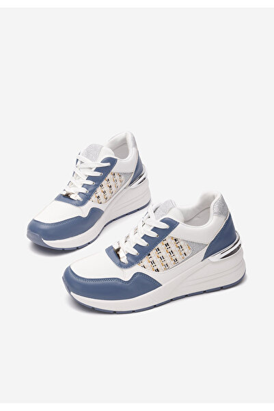 B T Shoes Svetlě modré dámské tenisky na klínku Brynda