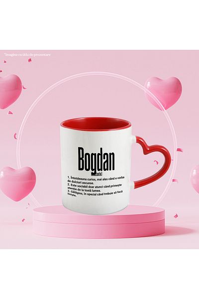 StoryGift Romania Mug With The Name Bogdan, With Funny Message, Curious, Sociable, Noisy, 330ml, Wax, With ,STG