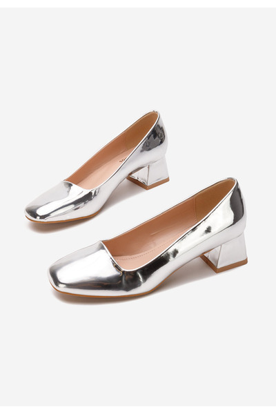B T Shoes Arola V2 Silver Low Heel Shoes