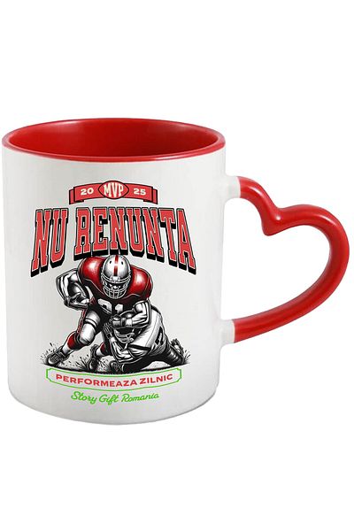 StoryGift Romania Mug with Aggressive Match American Football Kids Sport Don't Give Up Perform Daily, , With