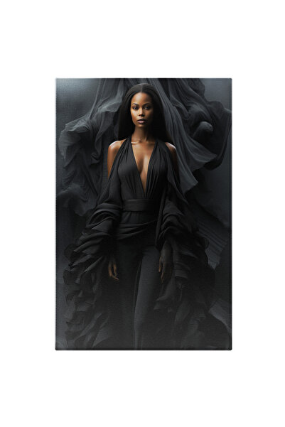 StoryGift Romania Tablou Canvas: Portret Fata Stil Afro Tinuta Moderna Rochie...