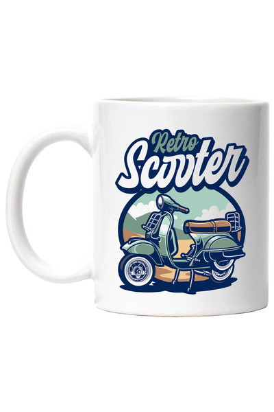 StoryGift Romania Cana Cu Mesaj Retro Scooter, Nori, Desert, Munte, Calatorie...