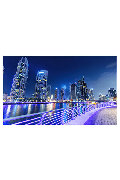 StoryGift Romania Tablou Canvas: Dubai Marina In Lumina Noptii, Un Peisaj Urb...