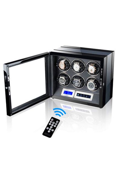 iUni Automatic Watch Winder Box, Luxury Watch Winder 6 Carbon
