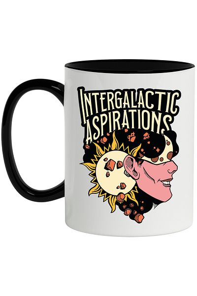 StoryGift Romania Mug With Message In English Intergalactic Aspirations, Sun, Multicolor 330 ml, Ce, Cu