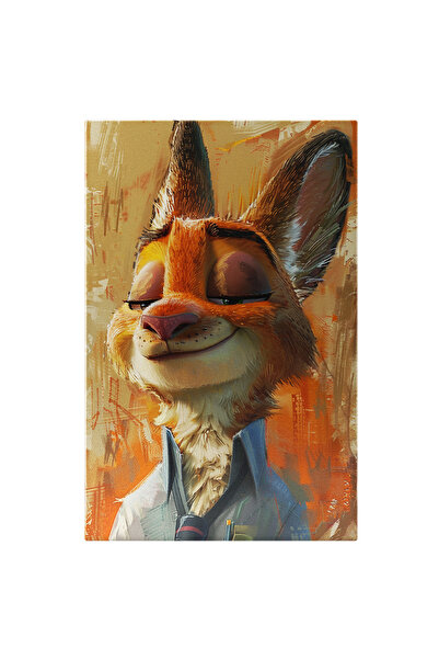 StoryGift Romania Tablou Canvas: Pictura Unui Iepure La Camasa Albastra Si Cr...