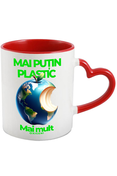 StoryGift Romania Cana Mai Putin Plastic Mai Mult Oxigen Poluare, 330ml, Cera...