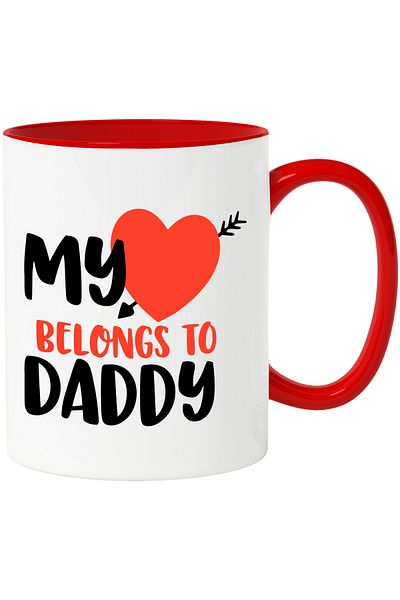 StoryGift Romania Mug with the English Text My Heart Belongs To Daddy, The Heart Belongs To Dad, With