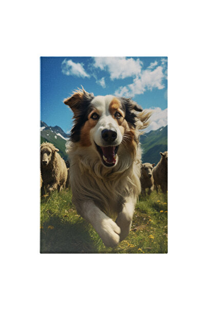 StoryGift Romania Tablou Canvas: Caine Fericit Paznic Pentru Turma De Oi Aler...