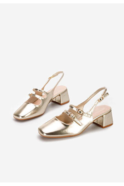 B T Shoes Sivida gold slingback shoes