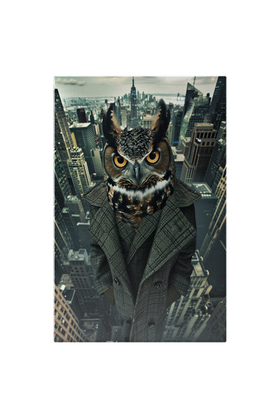 StoryGift Romania Tablou Canvas The Boss Owl Cu Ochii Mari Galbeni Enervata I...