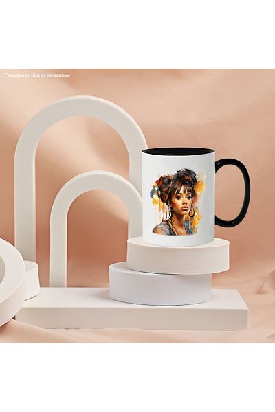 StoryGift Romania Mug With Rihanna, Singer, Artist, Celebrity, Multicolor 330 ml, Ceramic c, With