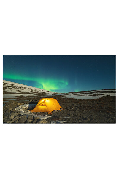 StoryGift Romania Tablou Canvas Cerul Nocturn Si Aurora Peste Muntii Khibiny,...