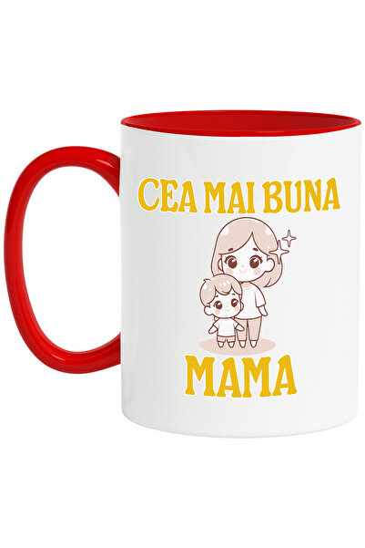 StoryGift Romania Cana Cea Mai Buna Mama Femeie Si Copil Iubire Familie, 330ml, Ceramic Cu Maner R, Cu ,stg