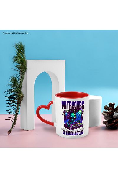 StoryGift Romania Mug Intergalactic Party Alien DJ Music, 330ml, Ceramic with Handle, With,STG