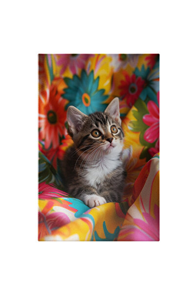 StoryGift Romania Tablou Canvas: Baby Cat, Pisicuta Cu Ochii Mari Curiosi Int...