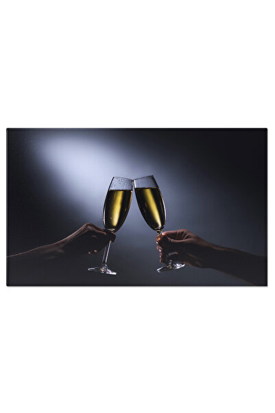 StoryGift Romania Tablou Canvas Cina Festiva Cuplu Ciocnind Paharele De Sampanie Intro Atmosfera Plina De Romanti