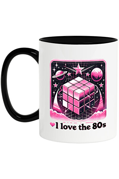 StoryGift Romania Cana Cu Mesajul "i Love The 80s", Ilustratie, Stil Retro, V...