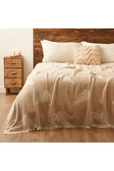 Bella Maison Double Bedspread Amaya Cotton Beige (200X220 cm)