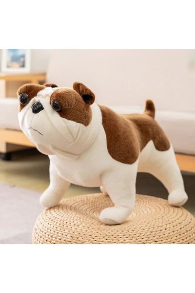 Cu Mate Brown soft plush toy, bulldog puppy 24 cm long, Cu-Mate