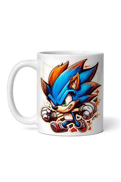 OEM Εξατομικευμένη λευκή κούπα, Sonic the Hedgehog in Speed, INOVATIX®. 330ml