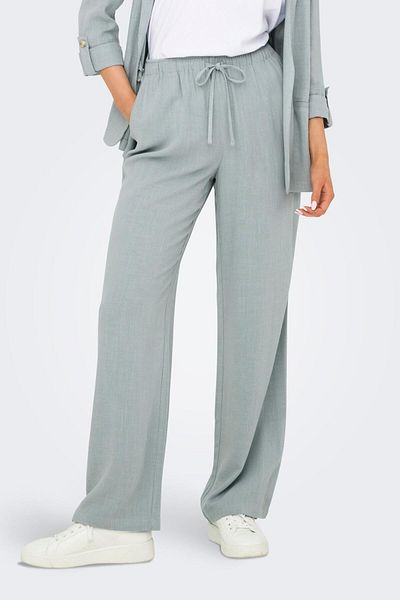 ONLY Only 15322263 Onlsıesta Mw Pull-Up Linen Bl Pnt Noos Women's Trousers