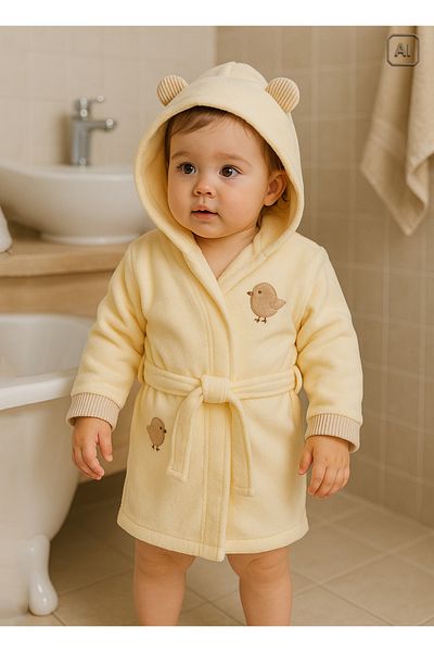 kitikate Organic Bathrobe Set Natural
