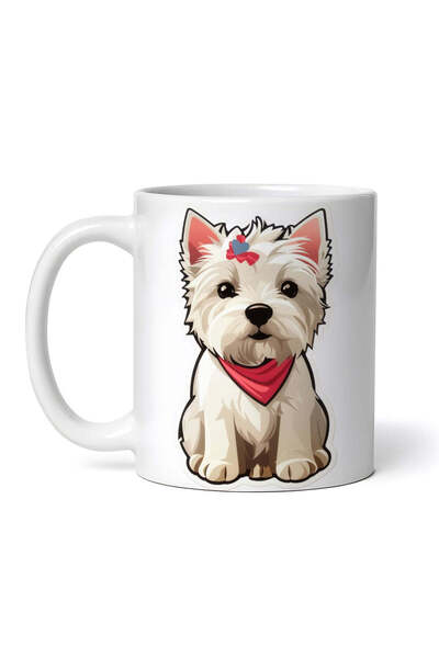 OEM Cană albă personalizată, Westie cu clips, INOVATIX®. 330ml