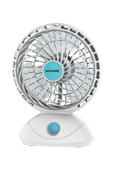 sonashi 5 Inch Rechargeable Mini Fan With 2 Speeds | Continuous Working Of 2 Hours(High), 4.5 Hours(Low) | 5