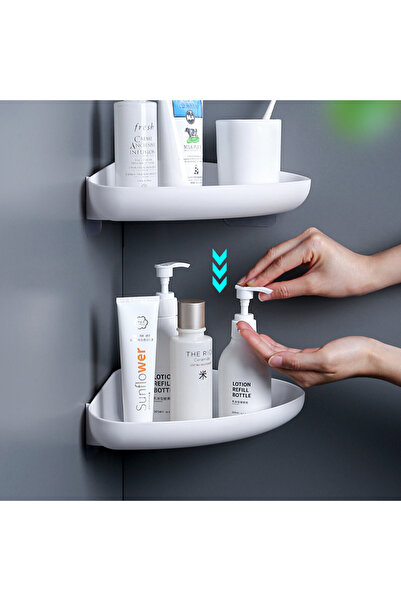 Viyogo Set 2 suporturi autoadezive de colt pentru baie, 26.5 x 20 x 5.5 cm, alb