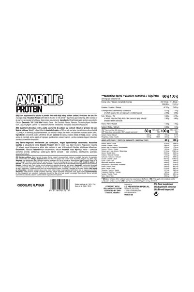 Pro Nutrition Concentrat proteic, Anabolic Protein, Ciocolată, 4000g