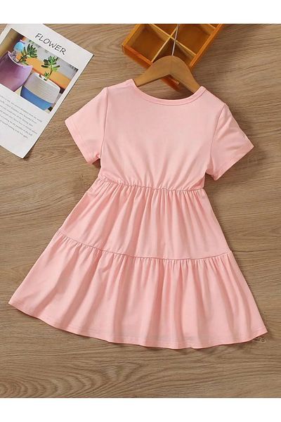 npLStore Rochie pentru copii cu mânecă scurtă cu imprimeu Kuromi, 3 piese