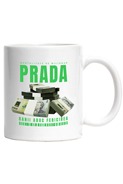 StoryGift Romania Cana __ - Banii Aduc Fericirea, 330ml, Ceramic Cu Maner Alb...