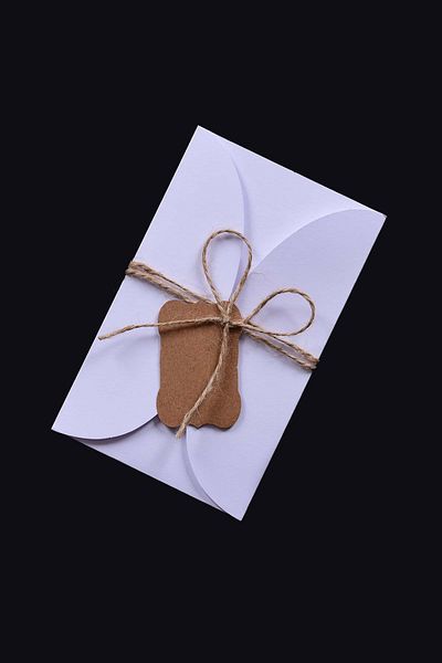 Dekorden 10×16 cm Wicker Drawstring Invitation Envelope - 100 Pieces