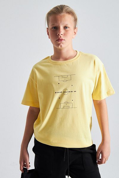 The Champ Clothing Tricou supradimensionat pentru bărbați, 100% bumbac, cu model de teren de fotbal