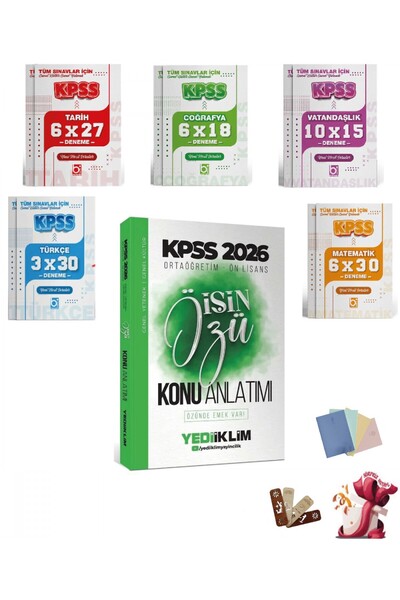 Yediiklim Yayınları Yediiklim 2026 KPSS Lise Ortaöğretim Ön Lisans İşin Özü K...