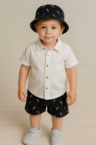 Entel Bucket Hat Shirt Shorts Boy's Set