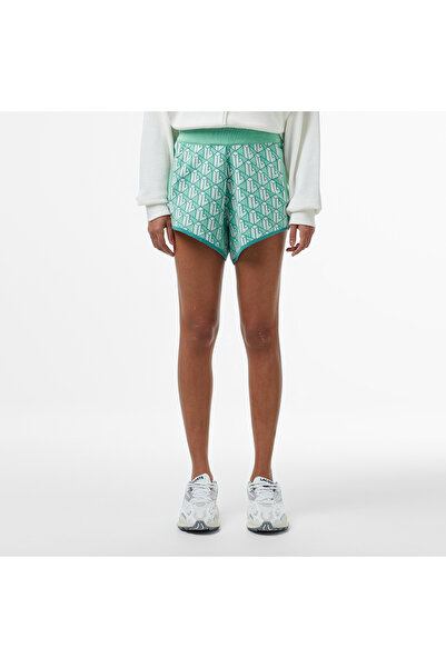 Lacoste Kadın Relaxed Fit Monogram Açık Yeşil Şort