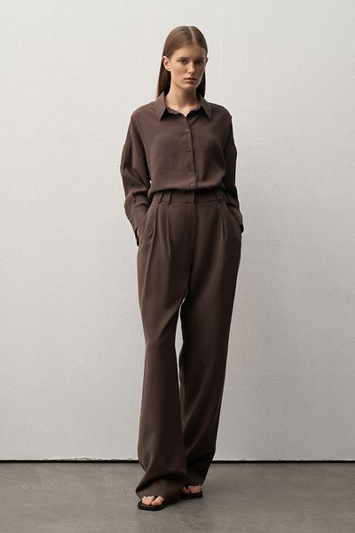 mathilda store Women's Bitter Brown Lora Palazzo Trousers