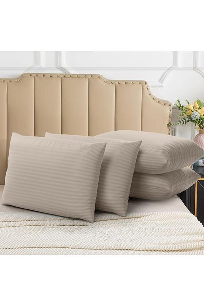 Hotel Linen Klub 4-Piece 100% Cotton Sateen Pillowcase (50x75cm) – Silky Soft Feel Like Satin, Hotel-Quality Bedding