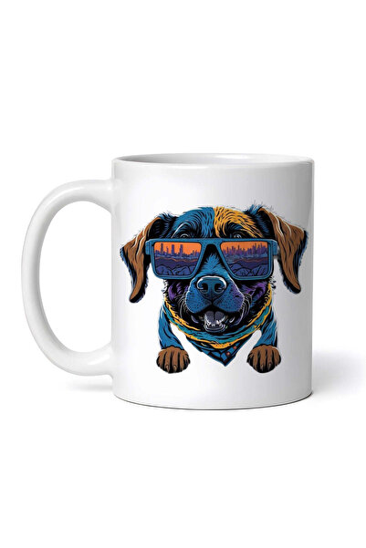 OEM Cană albă personalizată, cap de câine cu oglinzi, INOVATIX®. 330ml