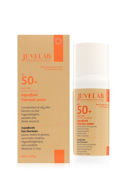 JUVELAB Dark Tinted CC Aquafluid Thermal Water SPF 50+ Sunscreen 40ml