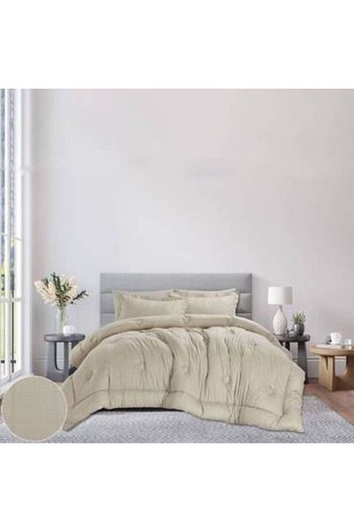 Canon 6-piece cotton double bed sheet set - with fixed filling